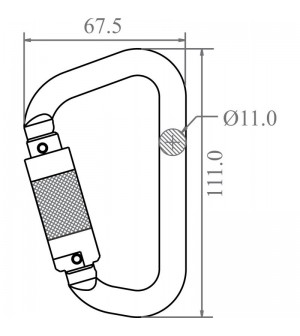 Mosquetón aluminio automático 1/4 vuelta FA5020122B. KRATOS SAFETY.
