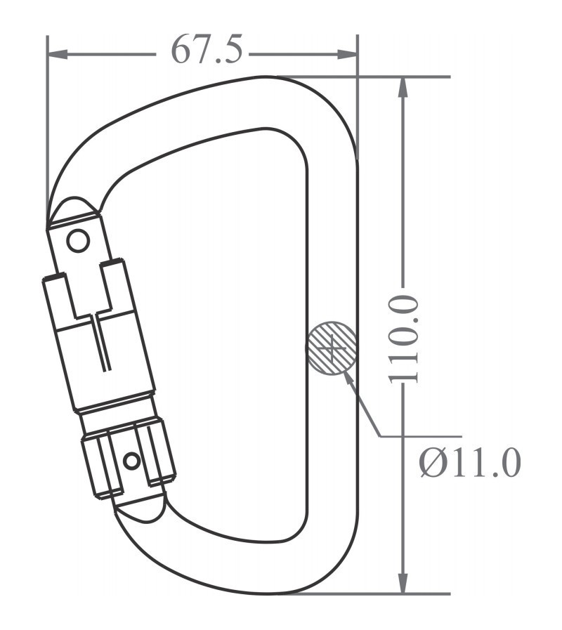 Mosquetón aluminio automático triple acción FA5030422B. KRATOS SAFETY.