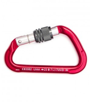 Mosquetón aluminio rosca ROCK STONE. FIXE.