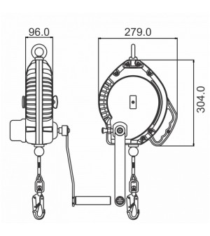 Anticaídas retráctil con torno de rescate OLYMPE FA2040120. KRATOS SAFETY.