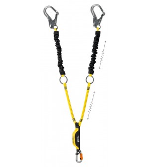 Elemento de amarre bifurcado con absorbedor ABSORBICA-Y TIE-BACK con conectores. PETZL.