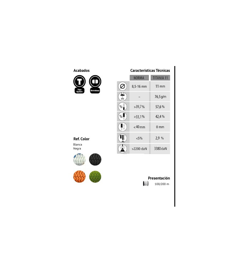 Cuerda semiestática TITANIA 11. KORDA'S.