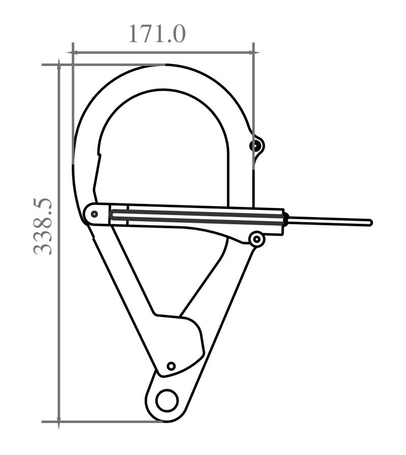Gancho de anclaje de acero para pértiga telescópica. KRATOS SAFETY.