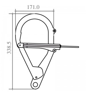 Gancho de anclaje de acero para pértiga telescópica. KRATOS SAFETY.