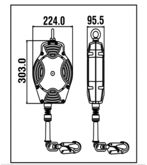 ANTICAÍDAS RETRÁCTIL HELIXON FA2040220. KRATOS SAFETY