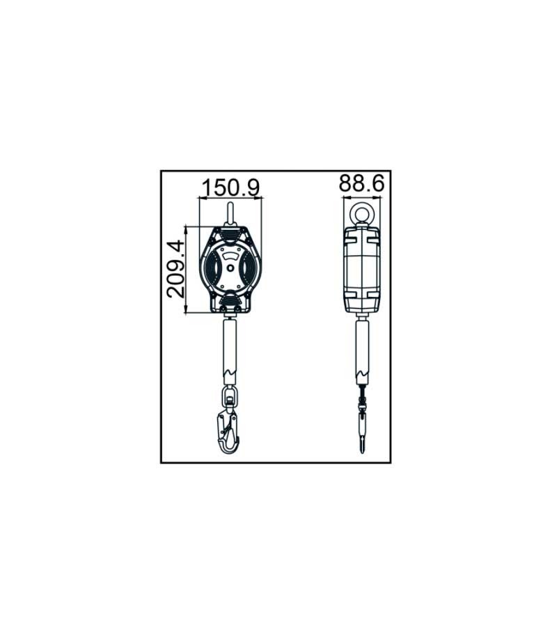 ANTICAÍDAS RETRÁCTIL HELIXON FA2050406B. KRATOS SAFETY
