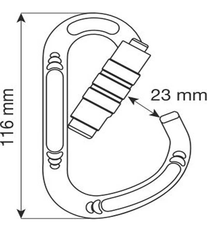 MOSQUETÓN  ALUMINIO HMS 2LOCK. CAMP SAFETY