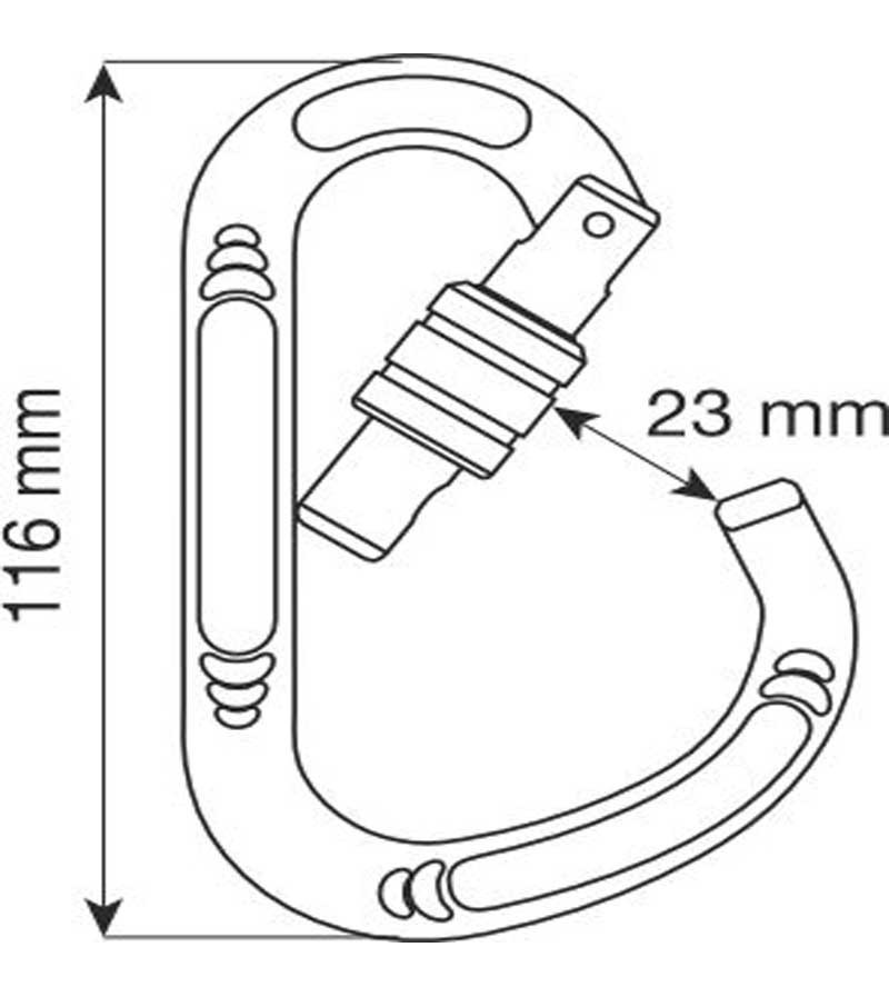 Mosquetón aluminio rosca HMS LOCK. CAMP SAFETY.