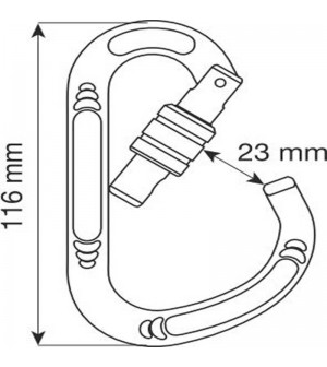 Mosquetón aluminio rosca HMS LOCK. CAMP SAFETY.