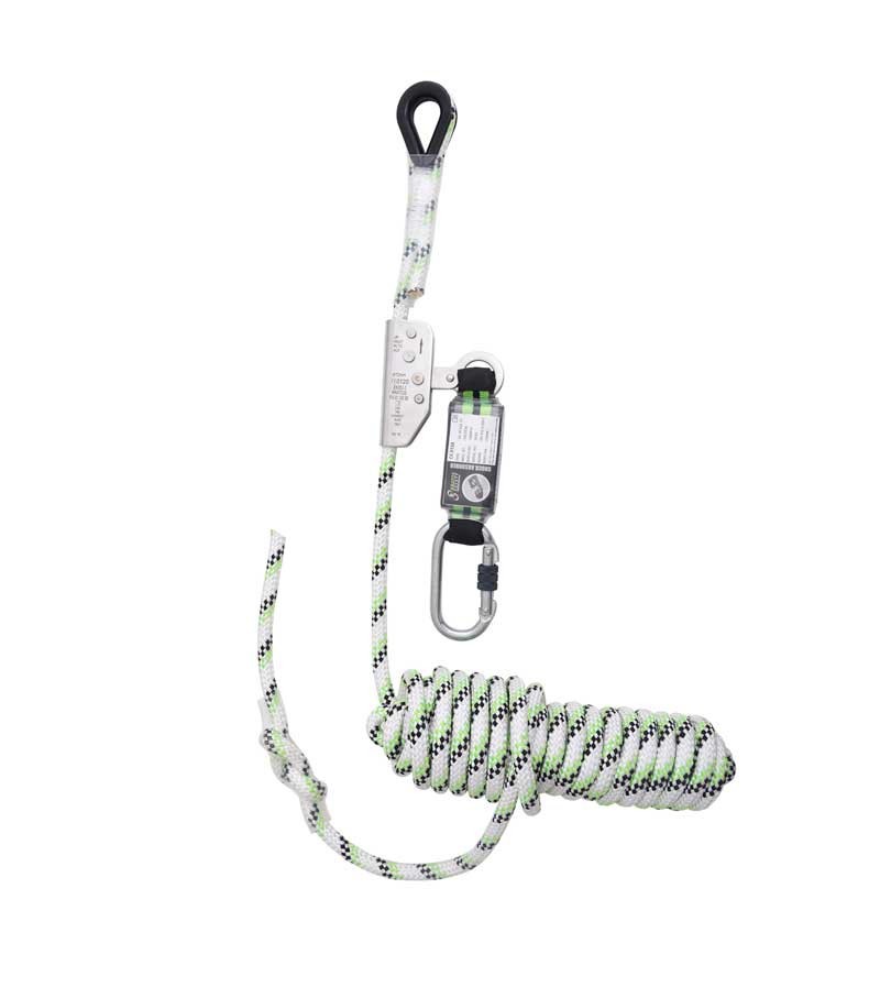 Línea de anclaje de cuerda trenzada con anticaídas y absorbedor FA20102XX. KRATOS SAFETY.