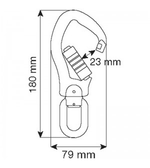 MOSQUETÓN ALUMINIO DE GRAN APERTURA SWIVEL ALU HOOK 3LOCK