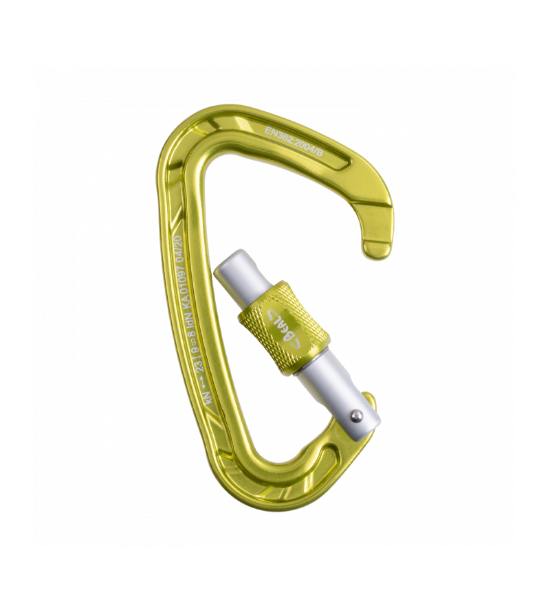 MOSQUETÓN ALUMINIO BLOQUEO Y DESBLOQUEO RÁPIDO BE QUICK VERDE