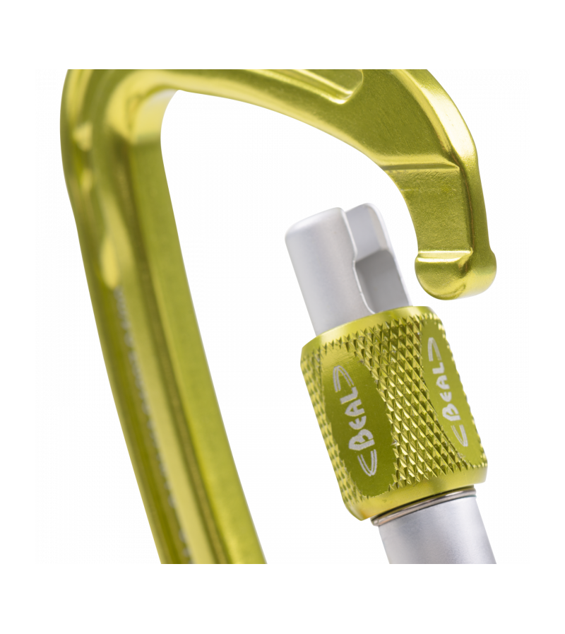 MOSQUETÓN ALUMINIO CON ANILLO ESPECIAL PARA UN MEJOR AGARRE BE QUICK VERDE