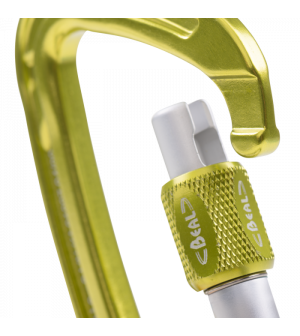 MOSQUETÓN ALUMINIO CON ANILLO ESPECIAL PARA UN MEJOR AGARRE BE QUICK VERDE