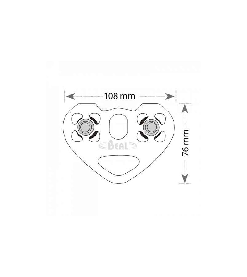 POLEA DOBLE FORMADA POR UN EJE Y UNA ARANDELA DE ACERO INOXIDABLE TRANSF´AIR TWIN B DE BEAL