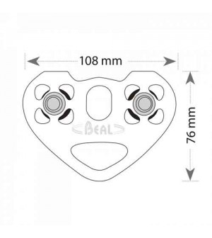 POLEA DOBLE FORMADA POR UN EJE Y UNA ARANDELA DE ACERO INOXIDABLE TRANSF´AIR TWIN B DE BEAL